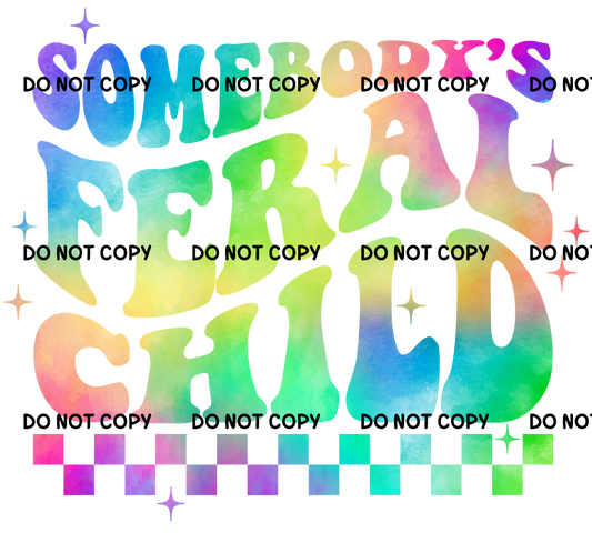 Feral Child Multicolour Fabric DTF