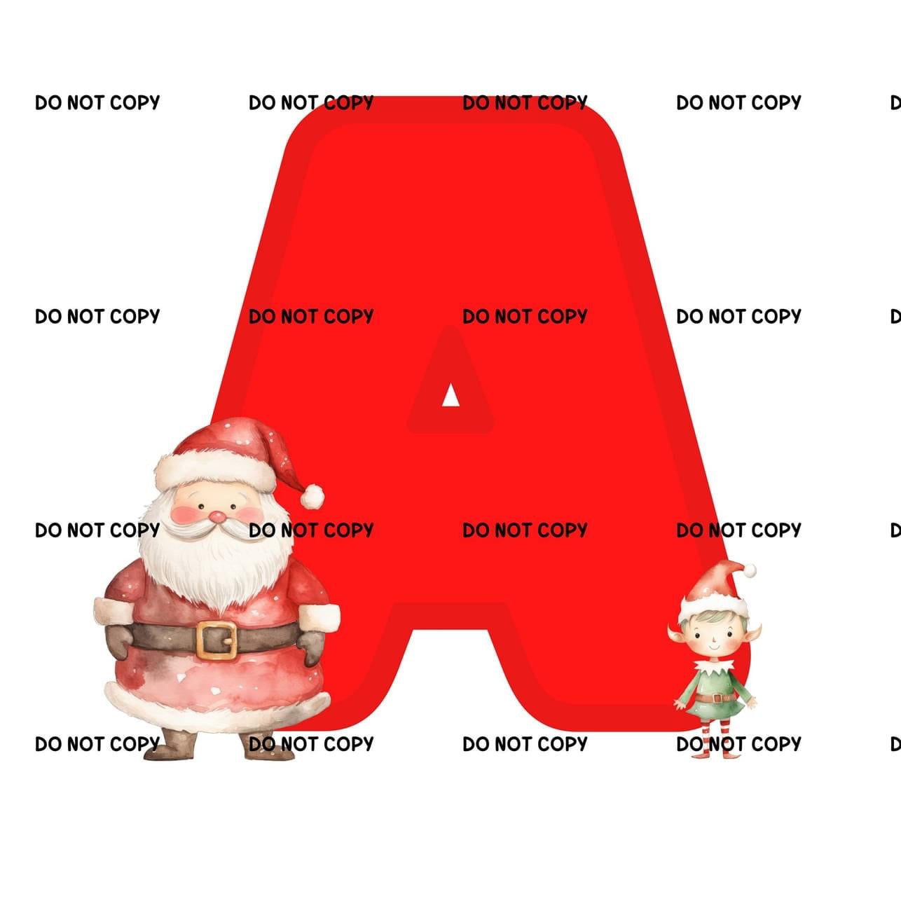 Christmas Santa & Elf Alphabet Fabric DTF