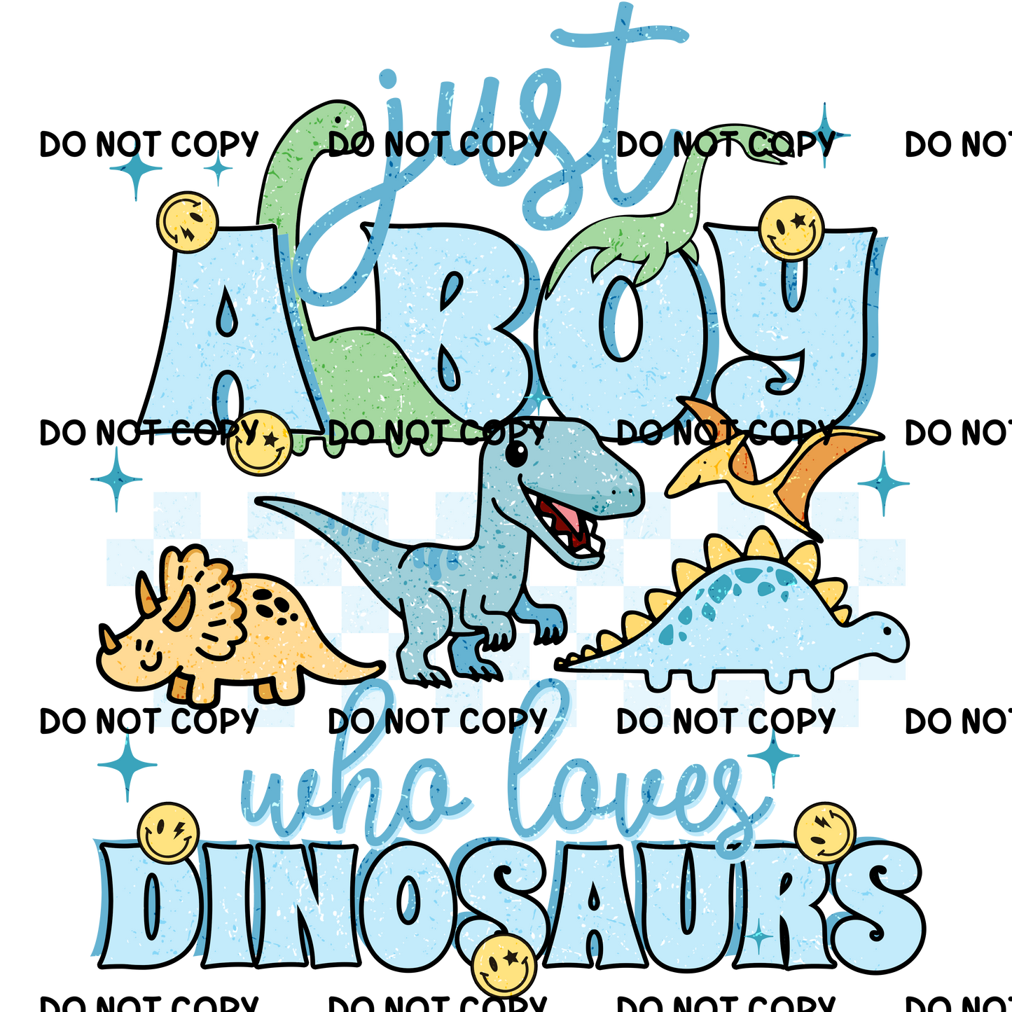 Boy Dinosaurs Fabric DTF