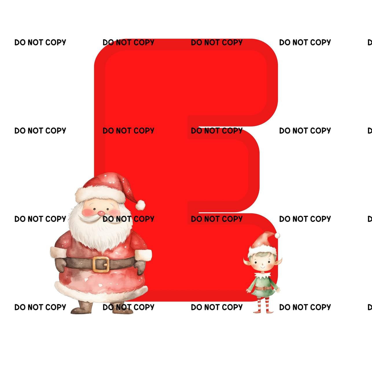 Christmas Santa & Elf Alphabet Fabric DTF