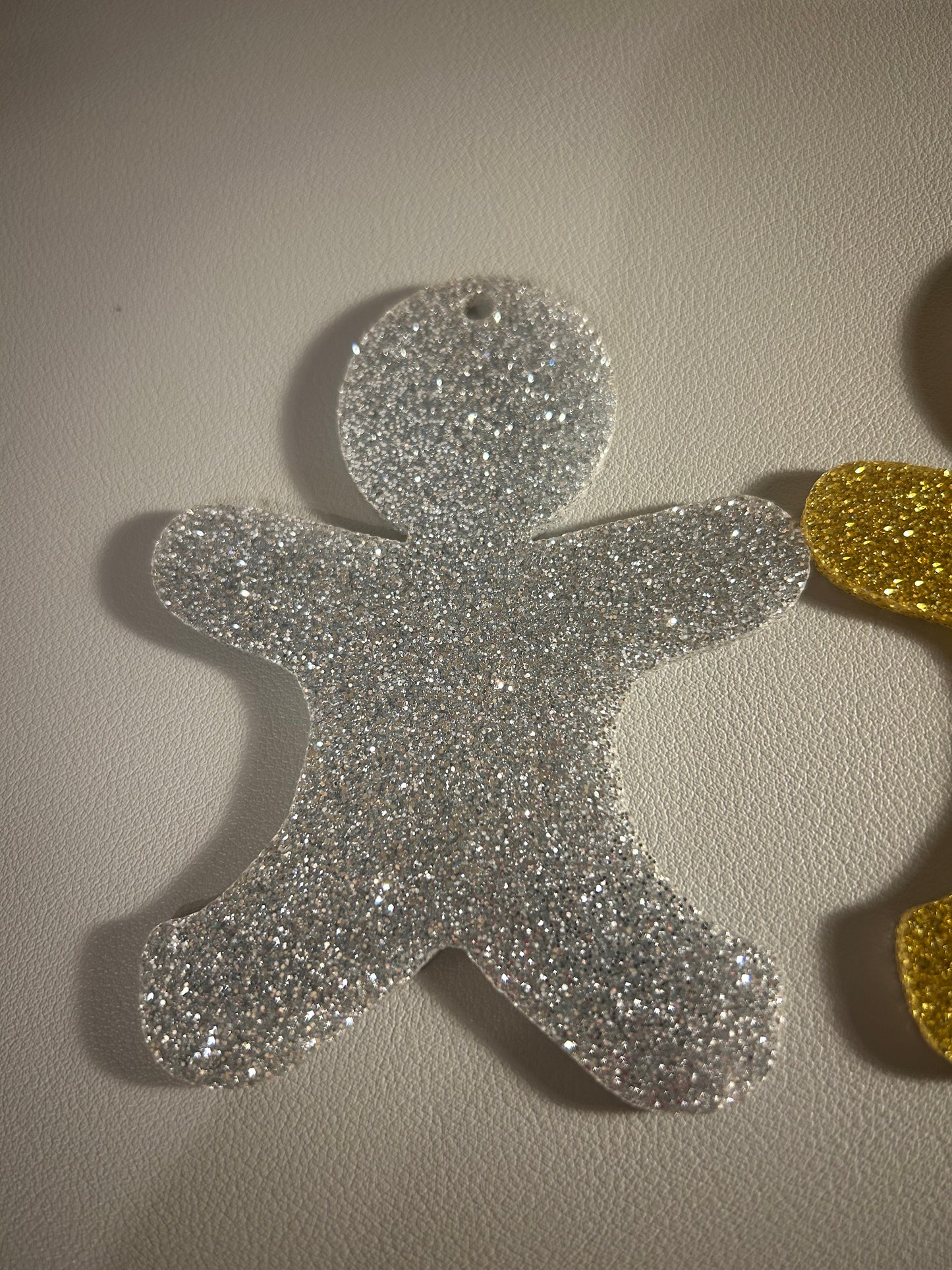 Gingerbread Men Glitter Sparkle Acrylic Shape