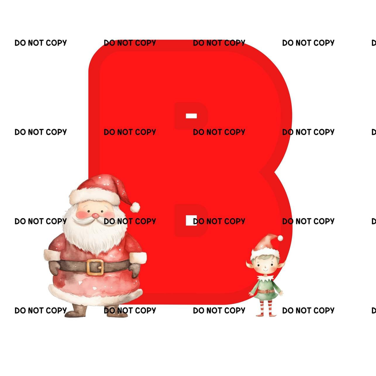 Christmas Santa & Elf Alphabet Fabric DTF