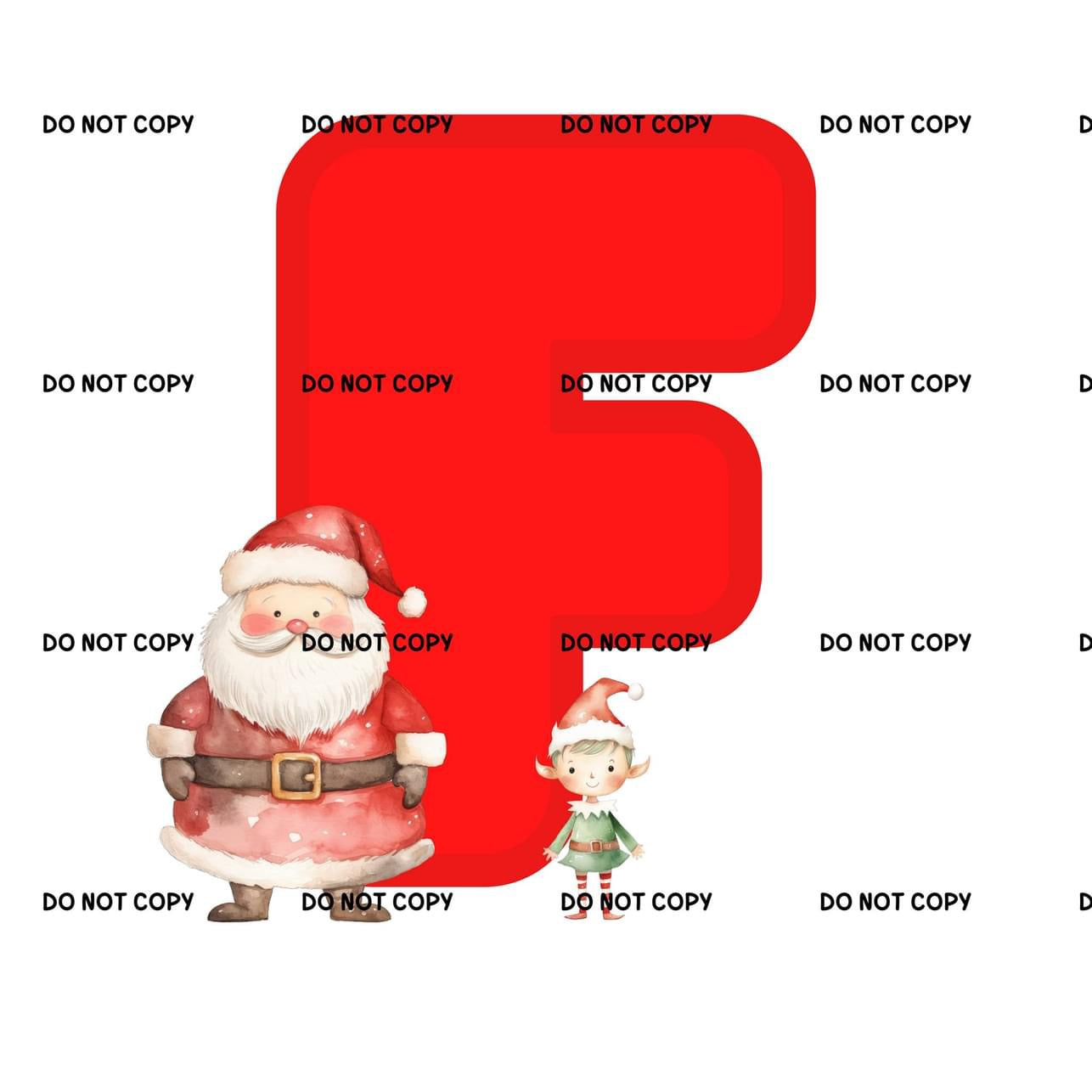 Christmas Santa & Elf Alphabet Fabric DTF