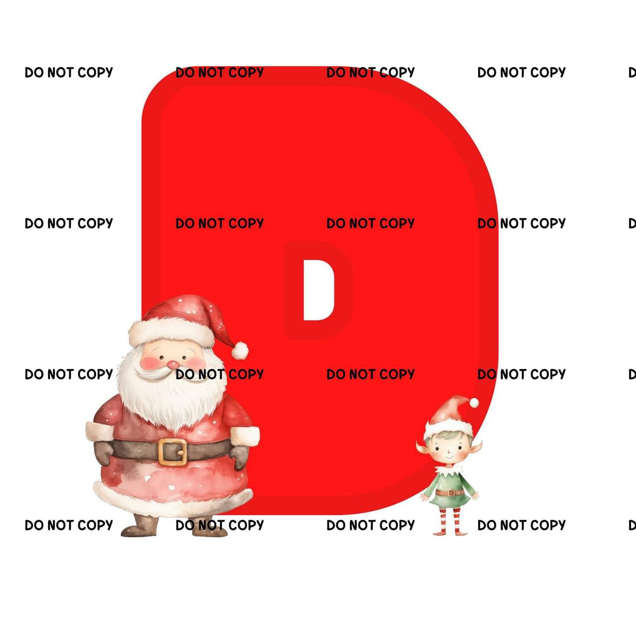 Christmas Santa & Elf Alphabet Fabric DTF