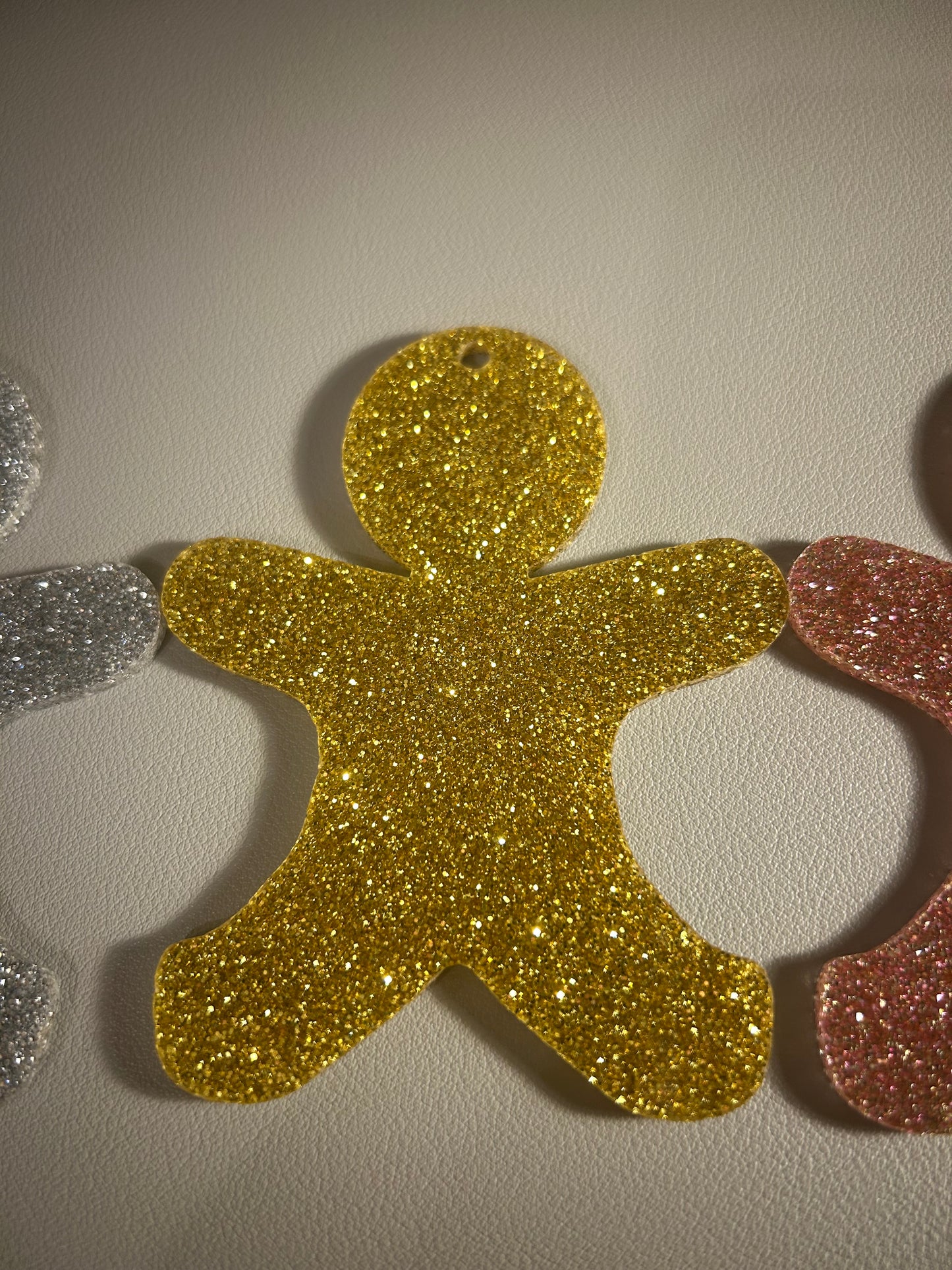 Gingerbread Men Glitter Sparkle Acrylic Shape