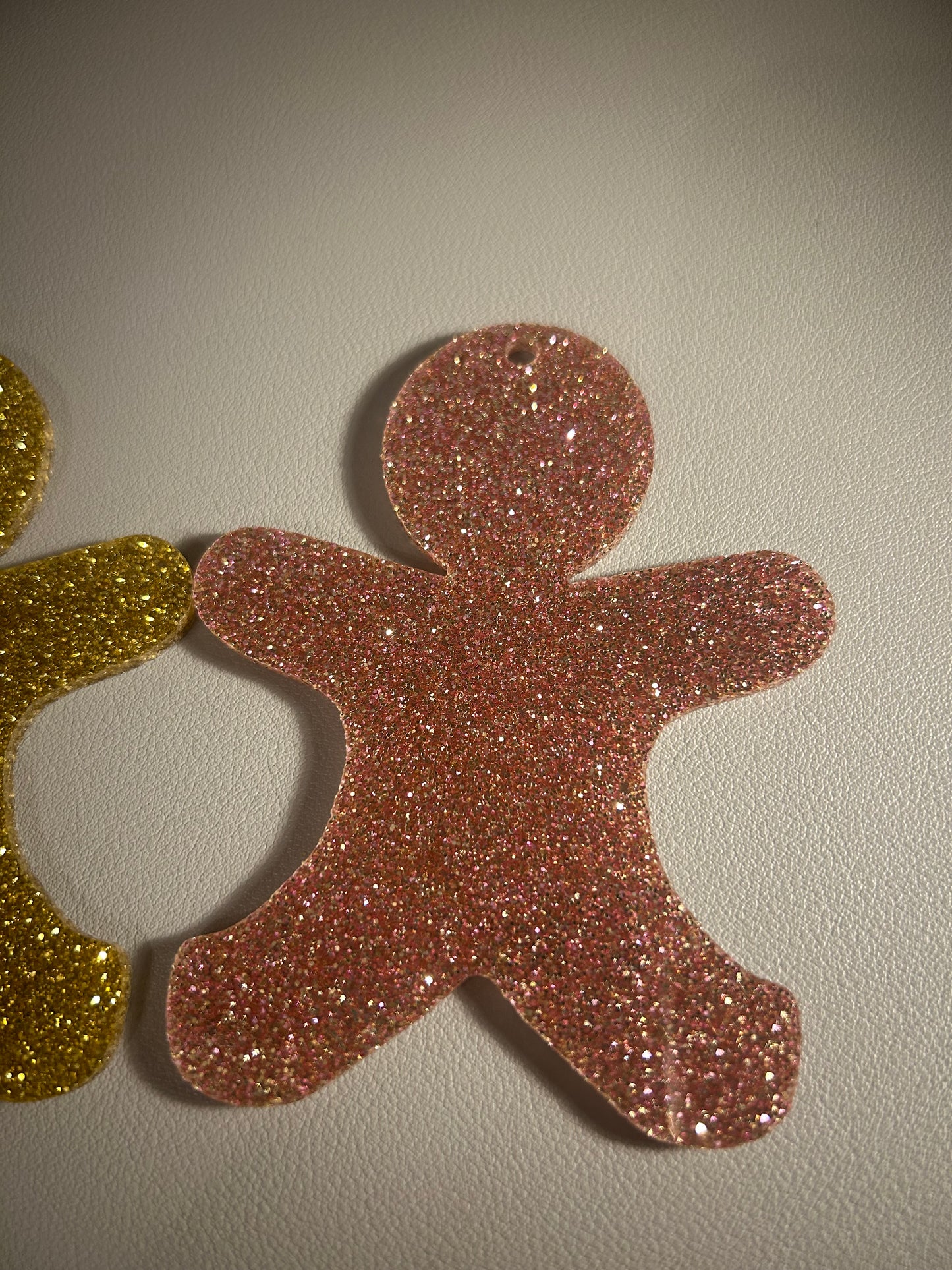 Gingerbread Men Glitter Sparkle Acrylic Shape