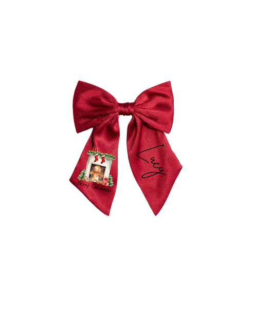 Christmas Gingerbread Hair Bow DTF