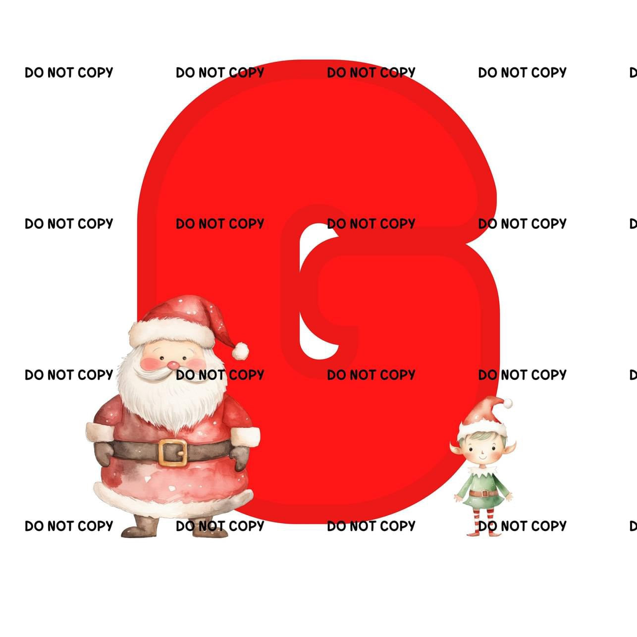 Christmas Santa & Elf Alphabet Fabric DTF