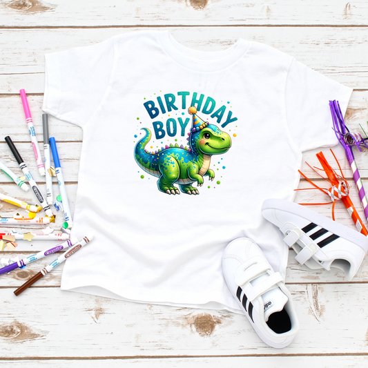 Dinosaur Birthday Boy Fabric DTF