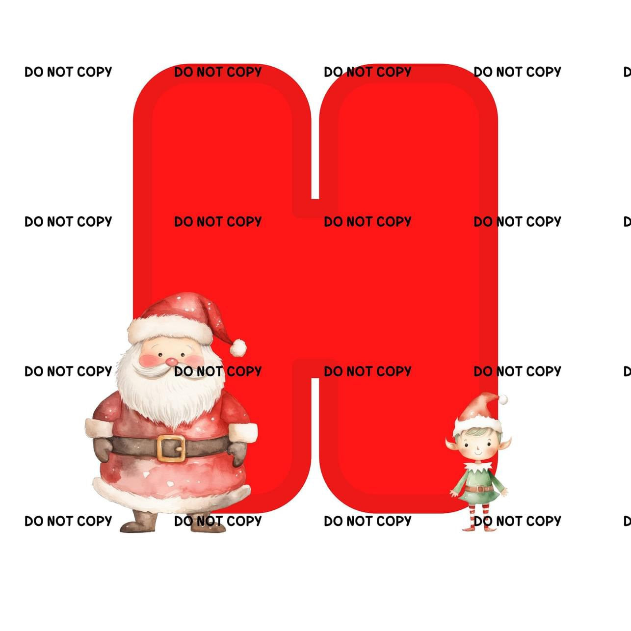 Christmas Santa & Elf Alphabet Fabric DTF