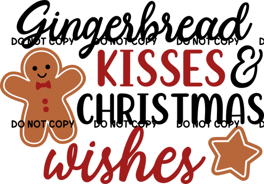 Christmas Gingerbread Kisses Fabric DTF